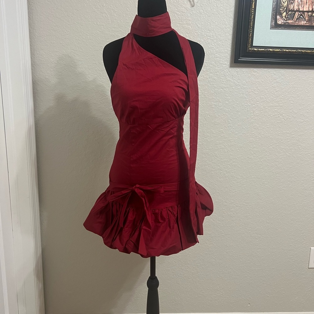 Peppermayo Bold Red One-Shoulder Dress - Picture 2 of 4